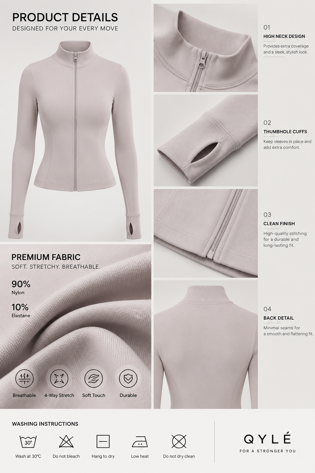 QYLÉ Sculpt Zip Jacket